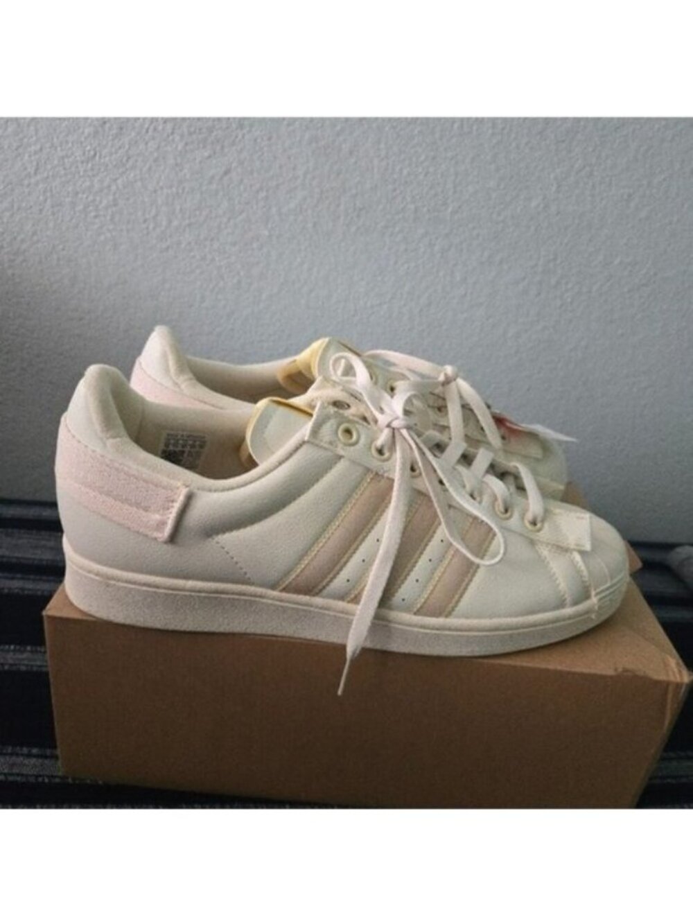 Adidas Shelltoe Boost Men 11 Superstar Parley Cream Off White 0926 - Picture 10 of 11